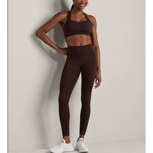 RHONE Women's Brown Track Pants & Sports Bra Dark Espresso